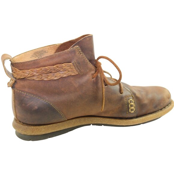 Born Temple Distressed Burnished Dark Brown Lace Up Ankle Boot Size 9 - Picture 5 of 10